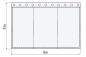 Preview: Skizze Akustikvorhang anthrazit, dunkel Molton 300 g/m² B=9m (geöst) x H=6m