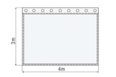 Akustikvorhang bluebox Molton 300 g/m² B=4m (geöst) x H=3m