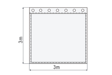 Bühnenmolton konfektioniert, naturweiß, beige, B=3m (geöst) x H=3m