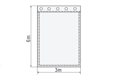 Akustikvorhang greenbox Molton 300 g/m² B=3m (geöst) x H=6m