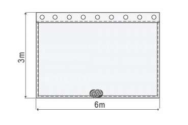 Akustikvorhang bordeauxrot Molton 300 g/m² B=6m (geöst) x H=3m