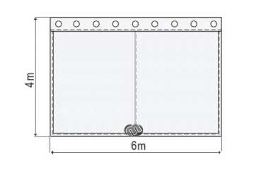 Akustikvorhang bordeauxrot Molton 300 g/m² B=6m (geöst) x H=4m