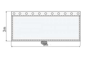 Akustikvorhang bordeauxrot Molton 300 g/m² B=9m (geöst) x H=3m