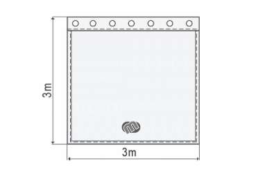 Akustikvorhang royalblau Molton 300 g/m² B=3m (geöst) x H=3m