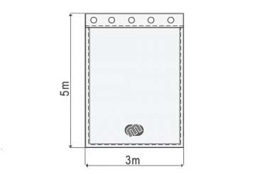 Akustikvorhang royalblau Molton 300 g/m² B=3m (geöst) x H=5m