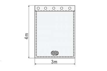 Akustikvorhang schwarz Molton 320 g/m² B=3m (geöst) x H=4m