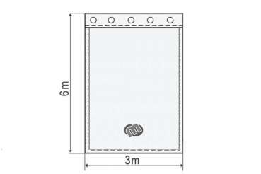 Akustikvorhang weiß Molton 300 g/m² B=3m (geöst) x H=6m