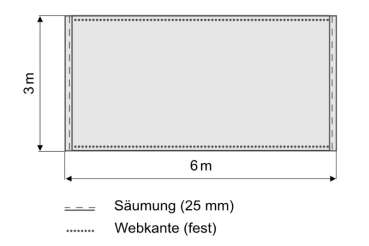 Skizze Bühnenmolton Easy gesäumt greenbox 6x3 Meter