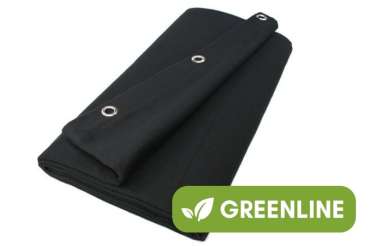 Bühnenmolton GREENLINE konfektioniert, schwarz, 12m x 5m