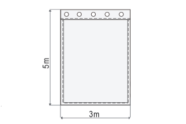 Bühnensamt B1 konfektioniert, braun, B=3m (geöst) x H=5m