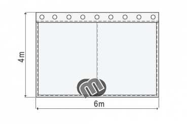 Bühnensamt B1 konfektioniert, gold, B=6m (geöst) x H=4m