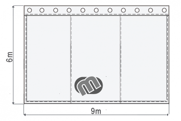 Bühnensamt B1 konfektioniert, gold, B=9m (geöst) x H=6m