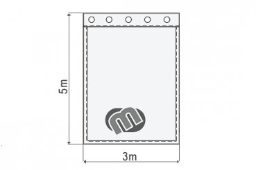 Bühnensamt B1 konfektioniert, rot-bordeaux, B=3m (geöst) x H=5m