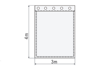 Bühnensamt B1 konfektioniert, schwarz, B=3m (geöst) x H=4m