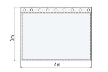 Bühnensamt B1 konfektioniert, schwarz, B=4m (geöst) x H=3m