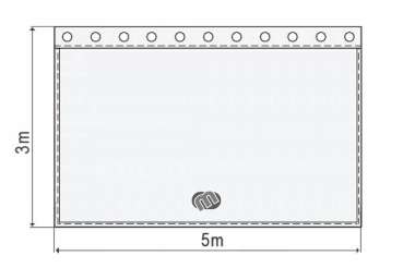 Dekomolton B1 konfektioniert, anthrazit, B=5m (geöst) x H=3m