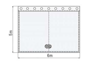 Dekomolton B1 konfektioniert, bordeauxrot, B=6m (geöst) x H=5m