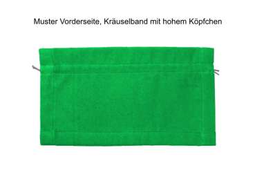 Flächenvorhang Molton Greenscreen Vorderseite Kräuselband mit hohem Köpfchen