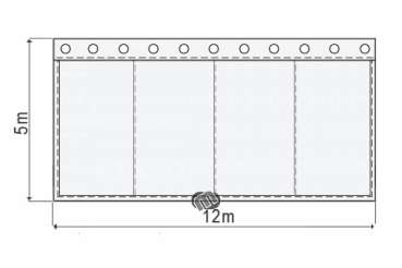 CS-Molton konfektioniert, schwarz, 12m x 5m Skizze