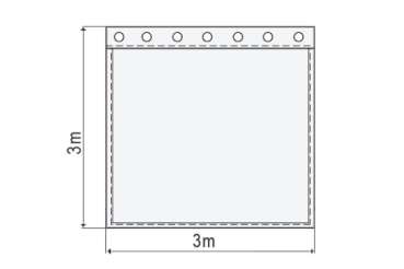 Satinmolton B1 konfektioniert, steingrau, B=3m (geöst) x H=3m