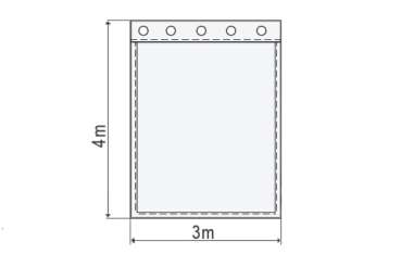 Satinmolton B1 konfektioniert, steingrau, B=3m (geöst) x H=4m