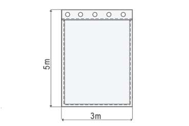 Satinmolton B1 konfektioniert, steingrau, B=3m (geöst) x H=5m