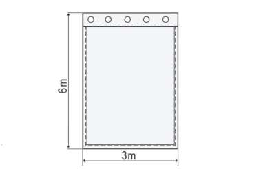 Satinmolton B1 konfektioniert, steingrau, B=3m (geöst) x H=6m