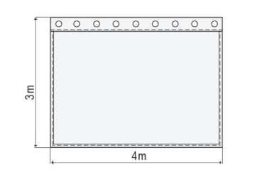 Satinmolton B1 konfektioniert, steingrau, B=4m (geöst) x H=3m