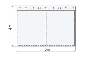 Satinmolton B1 konfektioniert, steingrau, B=6m (geöst) x H=4m