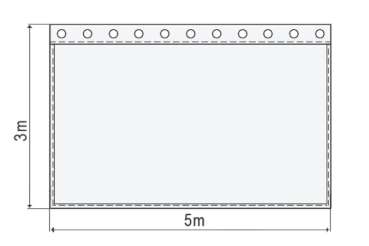 Skizze schwerer Vorhang in Schwarz, 580 g, 5 x 3 m