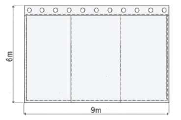 Bühnenmolton konfektioniert, bordeauxrot, B=9m (geöst) x H=6m