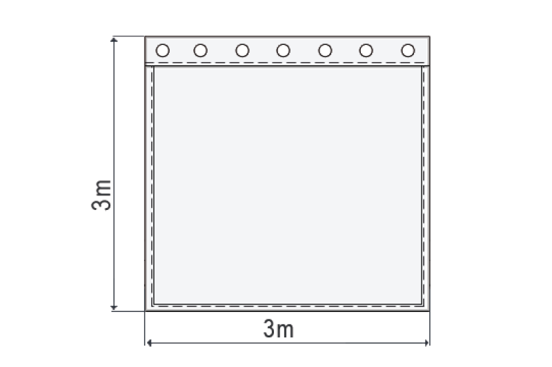 Bühnenmolton konfektioniert, naturweiß, beige, B=3m (geöst) x H=3m