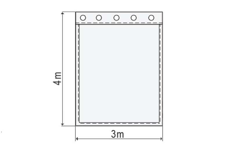 Bühnenmolton konfektioniert, schwarz, B=3m (geöst) x H=4m