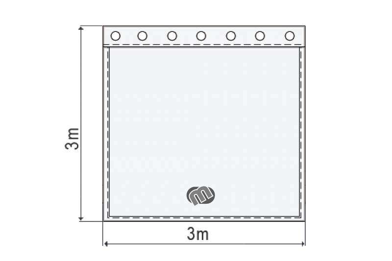 Akustikvorhang bordeauxrot Molton 300 g/m² B=3m (geöst) x H=3m