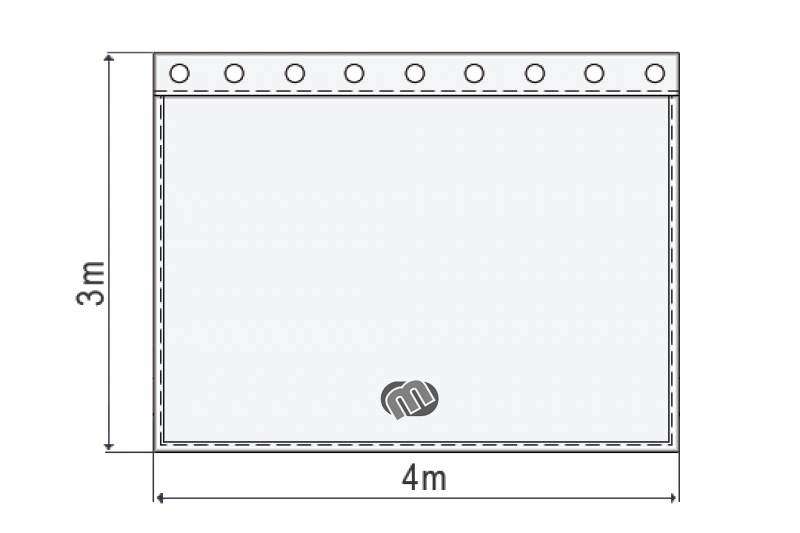 Akustikvorhang bordeauxrot Molton 300 g/m² B=4m (geöst) x H=3m