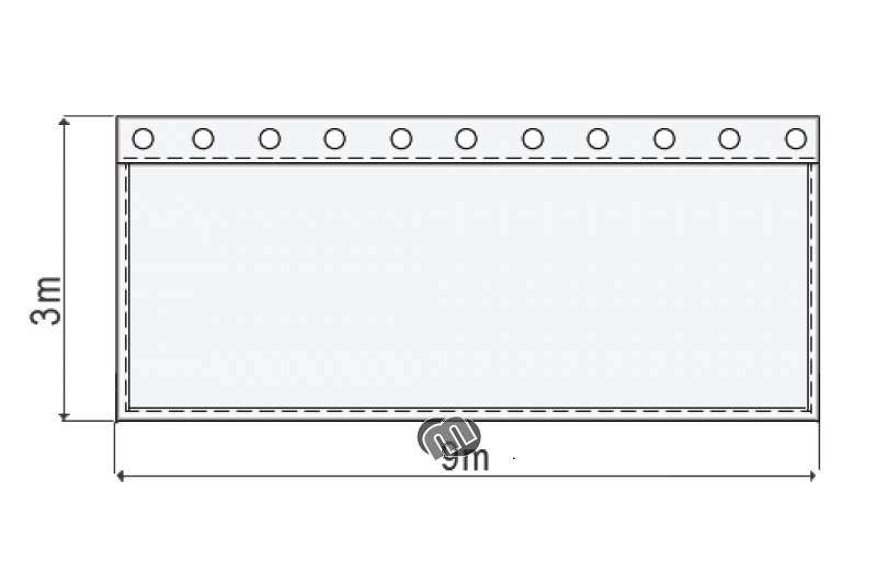 Akustikvorhang bordeauxrot Molton 300 g/m² B=9m (geöst) x H=3m