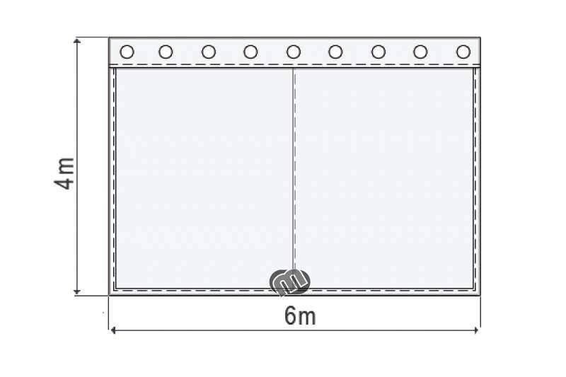 Akustikvorhang carpetblue Molton 300 g/m² B=6m (geöst) x H=4m