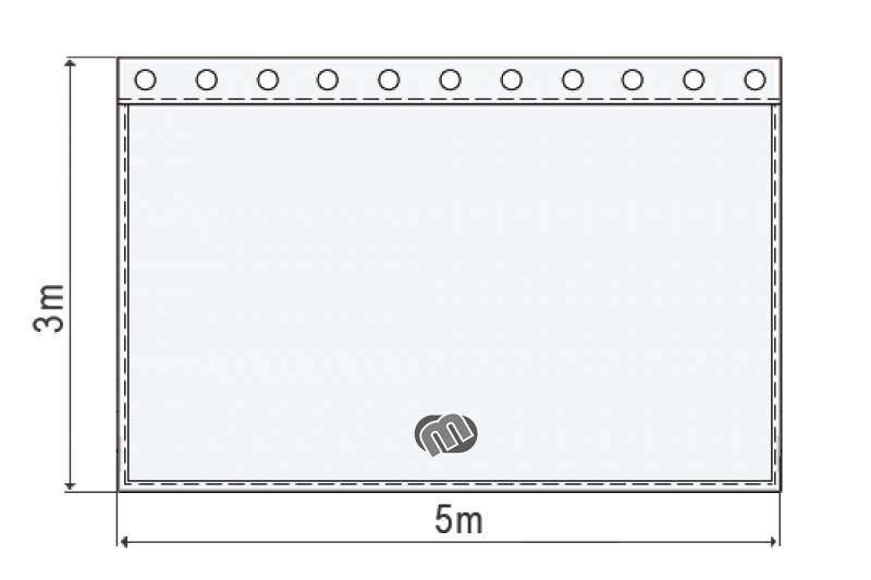 Akustikvorhang kirschrot Molton 300 g/m² B=5m (geöst) x H=3m