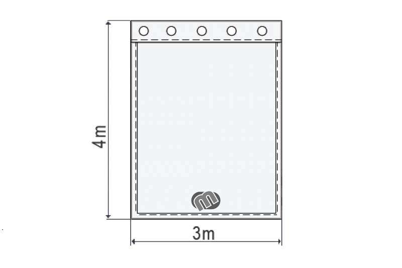 Akustikvorhang royalblau Molton 300 g/m² B=3m (geöst) x H=4m