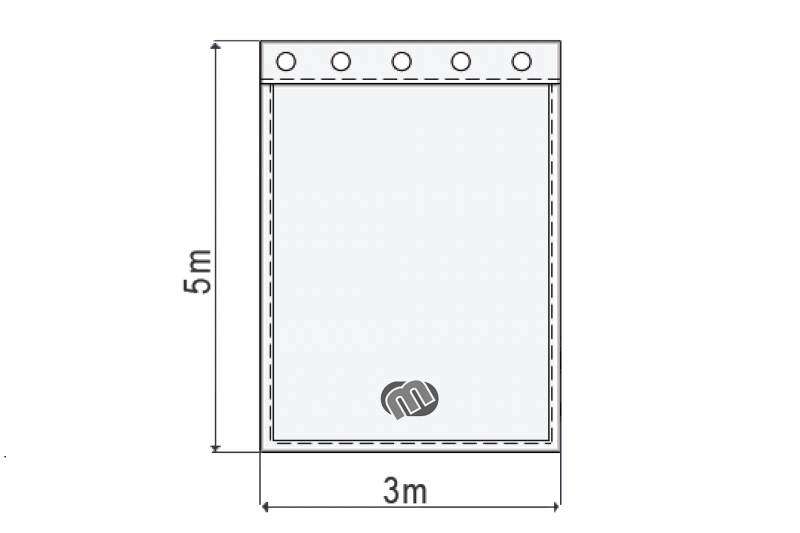 Akustikvorhang royalblau Molton 300 g/m² B=3m (geöst) x H=5m