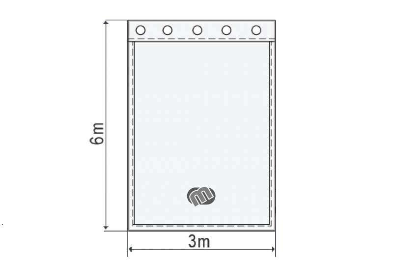 Akustikvorhang royalblau Molton 300 g/m² B=3m (geöst) x H=6m