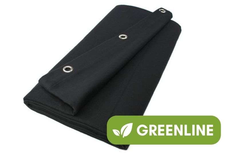 Bühnenmolton GREENLINE konfektioniert, schwarz, 6m x 3m