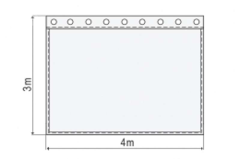 Skizze Bühnenmolton konfektioniert, greenbox, 4m x 3m