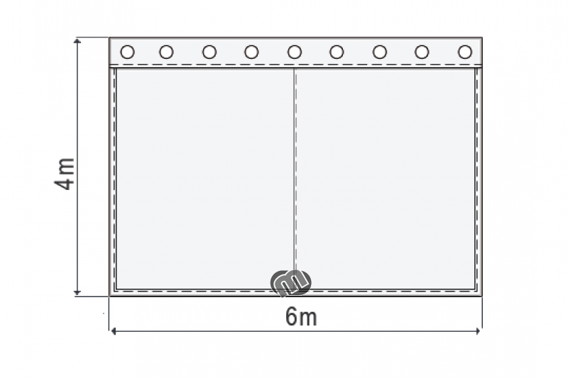 Bühnensamt B1 konfektioniert, gold, B=6m (geöst) x H=4m