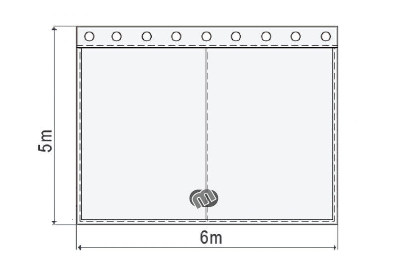 Bühnensamt B1 konfektioniert, gold, B=6m (geöst) x H=5m