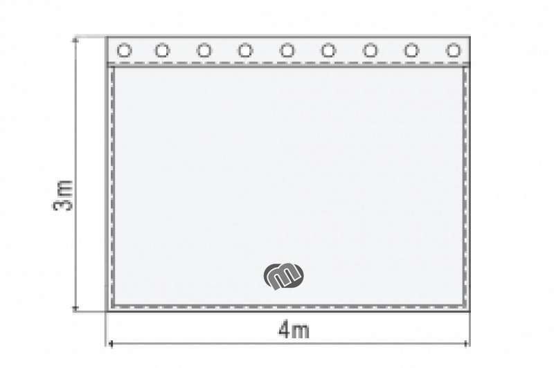 Bühnensamt B1 konfektioniert, rot-kirschrot, B=4m (geöst) x H=3m