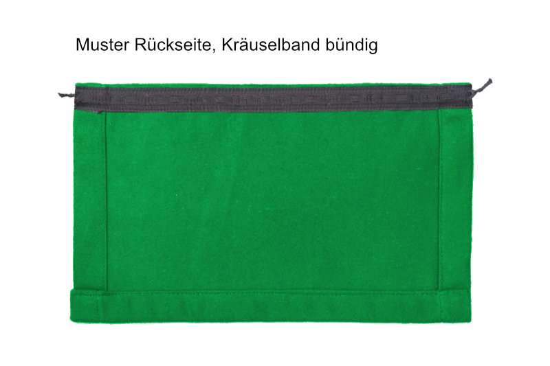 Flächenvorhang Molton Greenscreen Rückseite Kräuselband bündig