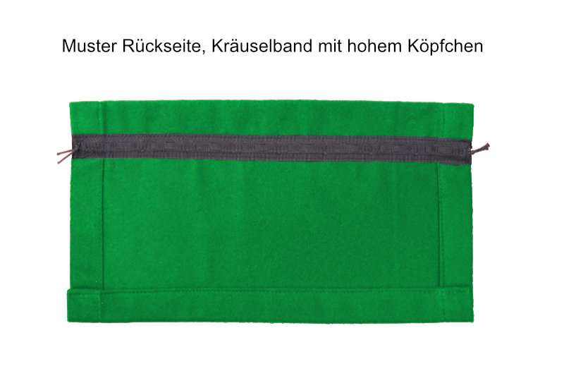 Flächenvorhang Molton Greenscreen Rückseite Kräuselband mit hohem Köpfchen