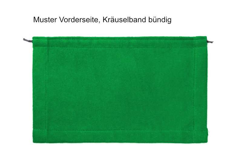 Flächenvorhang Molton Greenscreen Vorderseite Kräuselband bündig