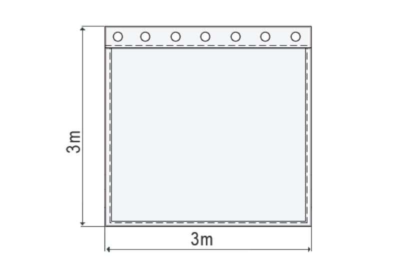 Satinmolton B1 konfektioniert, steingrau, B=3m (geöst) x H=3m